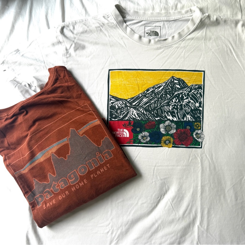 【Patagonia & The North face】set of 2 Graphic T-shirt